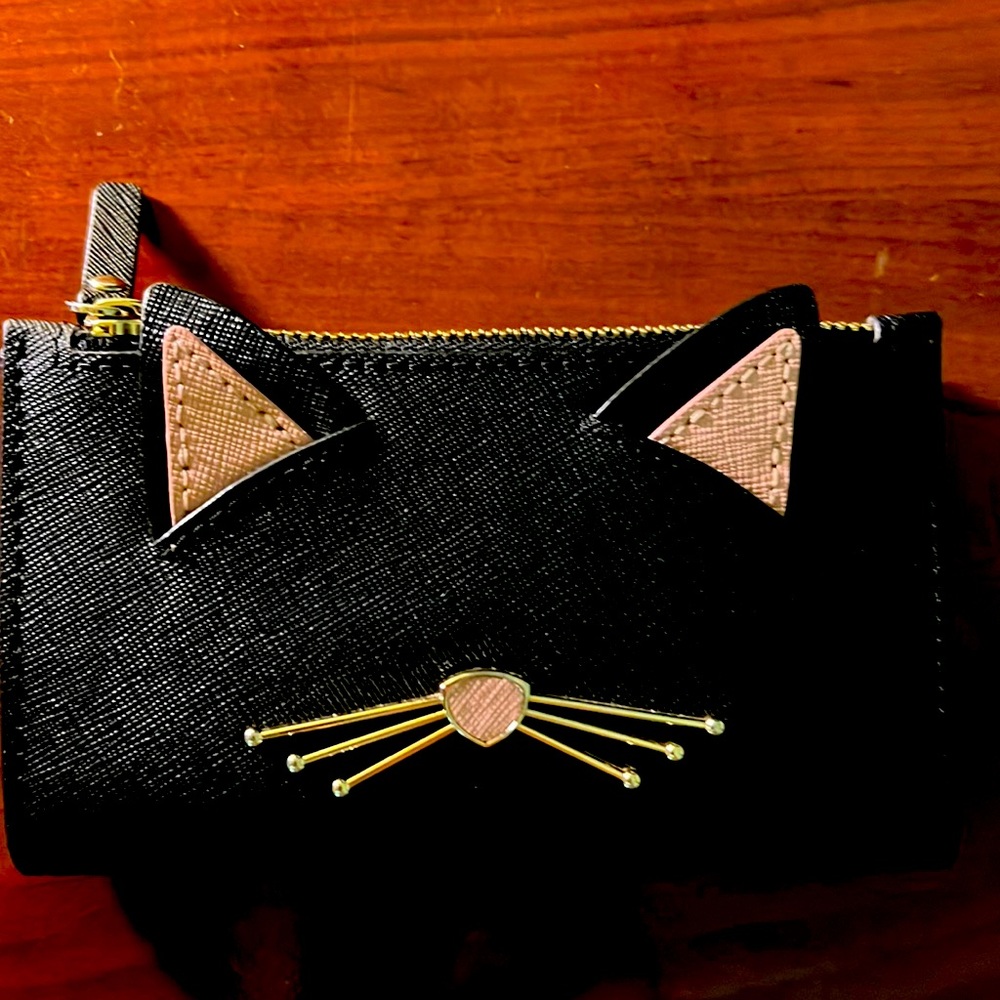 Kate Spade kitty coin and card purse
